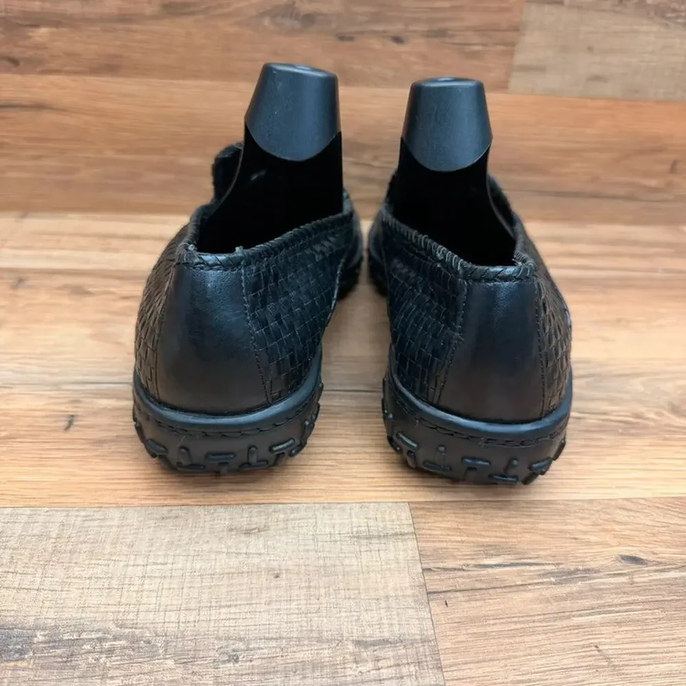 Cole Haan Women's size 10B Black Leather Woven  Loafers Shoes